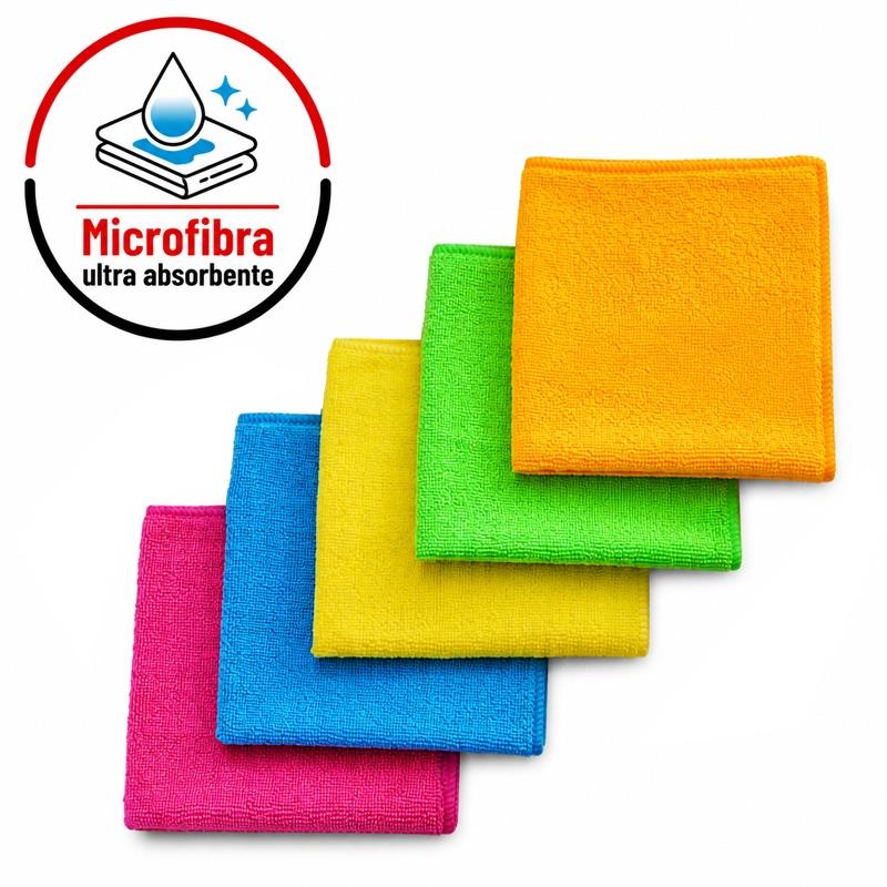 PACK 5 PAÑOS DE LIMPIEZA MICROFIBRA 35X35CM FARGO TOOLS FT1504 PAÑOS AUTOMOCION AUTOMOCIONES