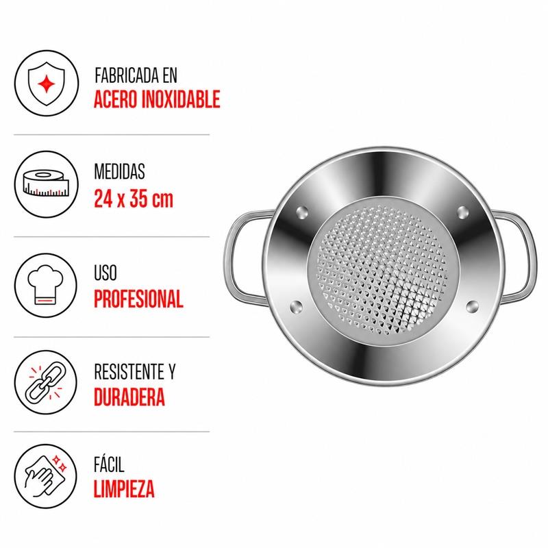 SARTEN PAELLERO INOX 240X35MM LARRYHOUSE LH2369 - Imagen 2
