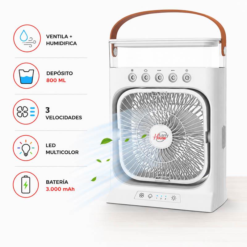 VENTILADOR PORTATIL DE BATERIA CON NEBULIZADOR 10W LARRYHOUSE LH2381 - Imagen 3