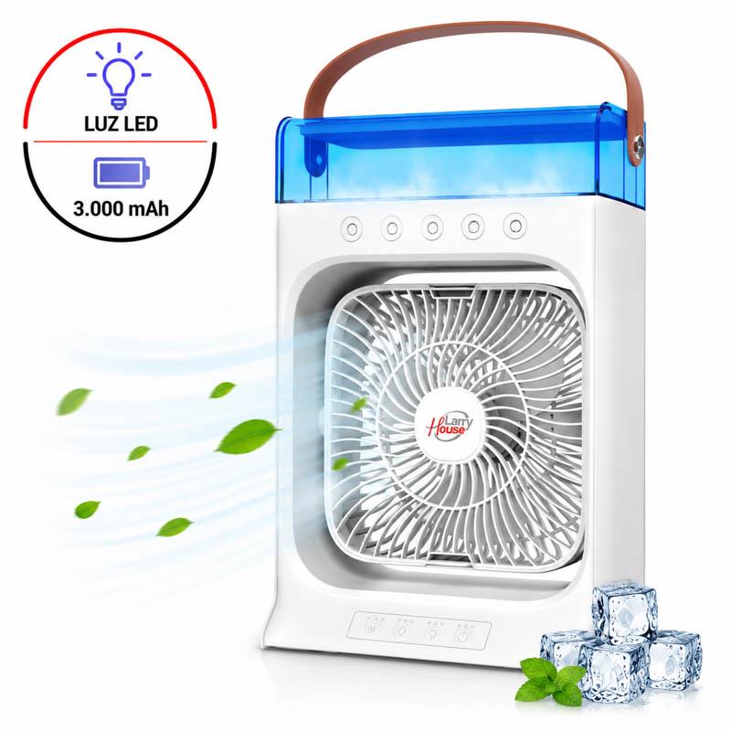 VENTILADOR PORTATIL DE BATERIA CON NEBULIZADOR 10W LARRYHOUSE LH2381 VENTILADORES MINI VENTILADORES CAMPER CAMPING CARAVANAS FURGON FURGONES FURGONETAS VENTILACION CLIMATIZADORES PORTATILES CLIMATIZADOR PORTATIL