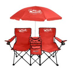 SILLA DOBLE PLEGABLE DE CAMPING CON NEVERA Y SOMBRILLA SUNGARDEN SG0212