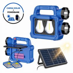 LINTERNA SOLAR RECARGABLE LED POWERBANK 2 LAMPARAS EXTERNAS AIRMEC AM131626