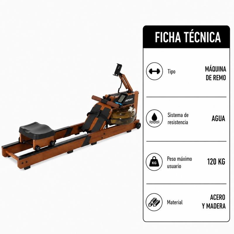 MAQUINA DE REMO RESISTENCIA AGUA SERIE MULTIGYM 300 ATHANSPORT AT1065 - Imagen 11