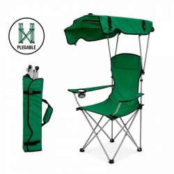 SILLA DE CAMPING PLEGABLE CON TECHO VERDE DONNA GARDEN DG1466