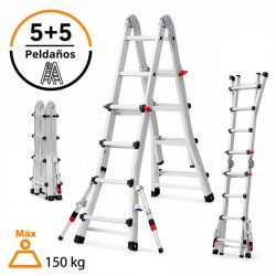 ESCALERA ALUMINIO ARTICULADA CON ESTABILIZADOR 5+5 AIRMEC AM131686