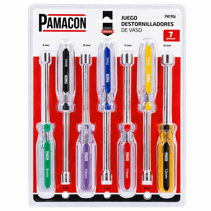 JUEGO DESTORNILLADORES DE VASO 7 PCS PAMACON PM1906 - Imagen 7