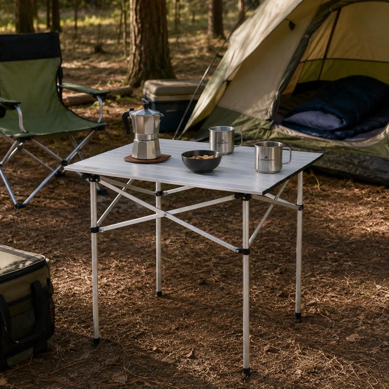 MESA DE CAMPING PLEGABLE ALUMINIO 70X70CM DONNA GARDEN DG1393 - Imagen 6