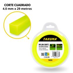 NYLON CORTE DESBROZADORA CUADRADO 4.0MMX29M TAKUMA TK313