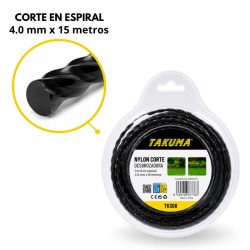 NYLON CORTE DESBROZADORA ESPIRAL 4.0MMX15M TAKUMA TK308