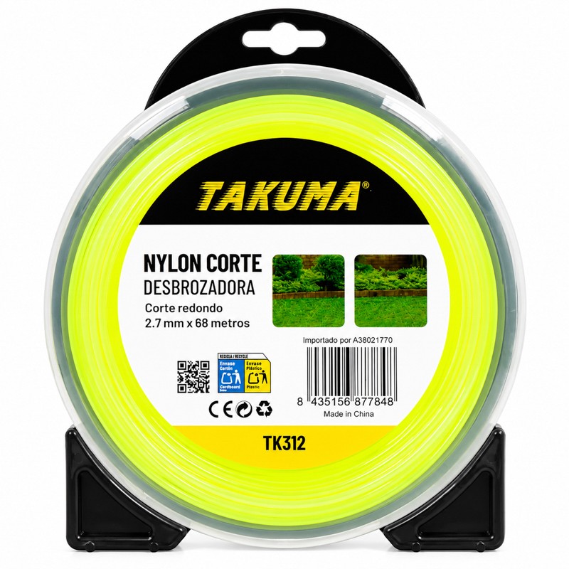 NYLON CORTE DESBROZADORA REDONDO 2.7MMX68M TAKUMA TK312 - Imagen 2