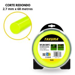 NYLON CORTE DESBROZADORA REDONDO 2.7MMX68M TAKUMA TK312