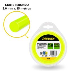 NYLON CORTE DESBROZADORA REDONDO 3.0MMX15M TAKUMA TK310
