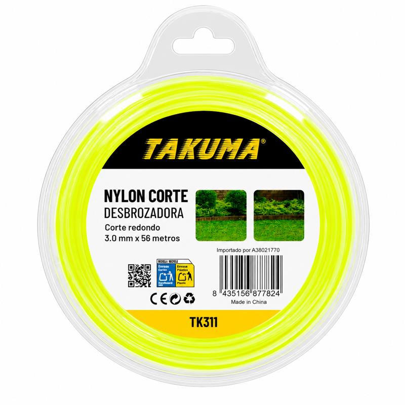 NYLON CORTE DESBROZADORA REDONDO 3.0MMX56M TAKUMA TK311 - Imagen 2