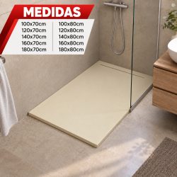 PLATO DUCHA CARGA MINERAL BEIGE SERIE CORALES BENOTTI