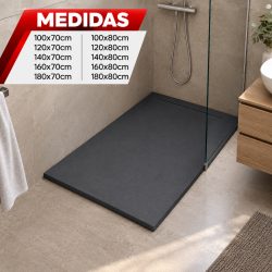 PLATO DUCHA CARGA MINERAL GRIS SERIE CORALES BENOTTI