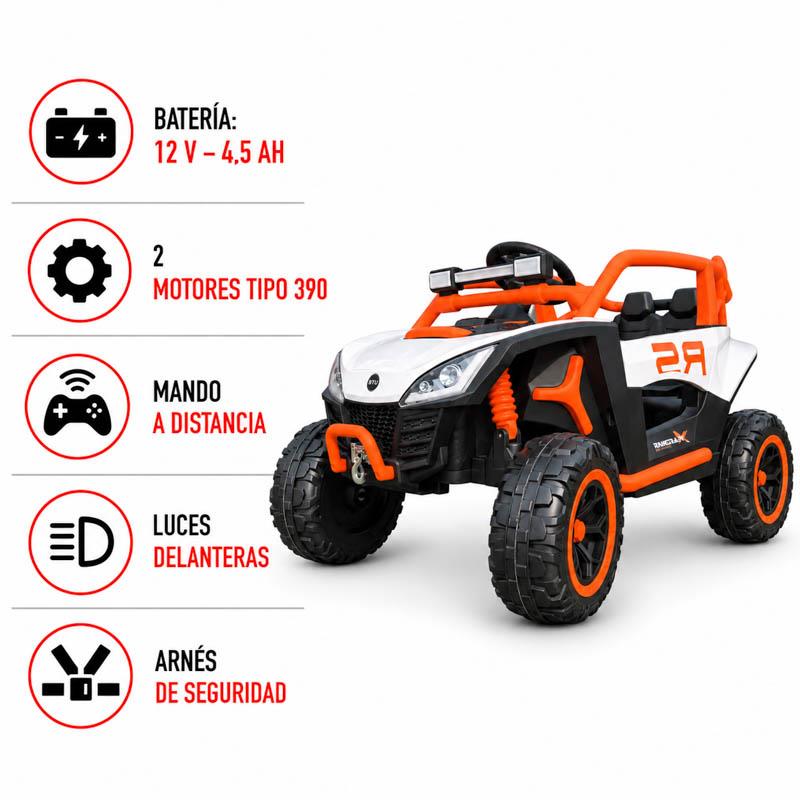 COCHE ELECTRICO INFANTIL RACING NARANJA 12V 4,5AH 62585 - Imagen 3