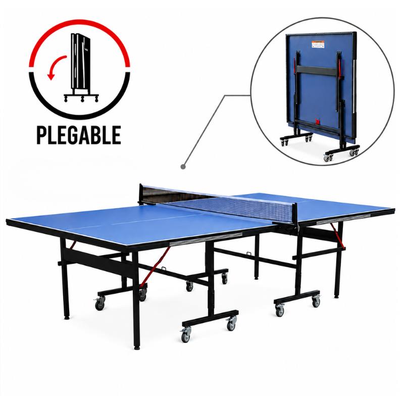 MESA DE PING-PONG INDOOR PLEGABLE 274X152.5X76CM ATHANSPORT AT1078 MESAS DE MESAS PARA JUGAR JUEGO RECREATIVO JUEGOS RECREATIVOS