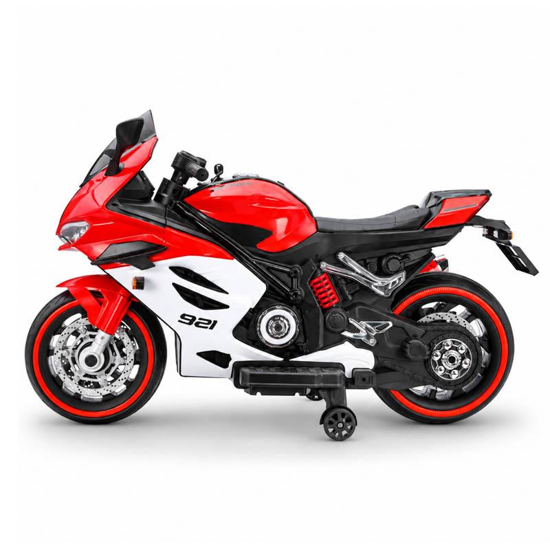 MOTO ELECTRICA INFANTIL ROJA-BLANCA 24V 5AH CON RUEDAS AUXILIARES 62583 - Imagen 2