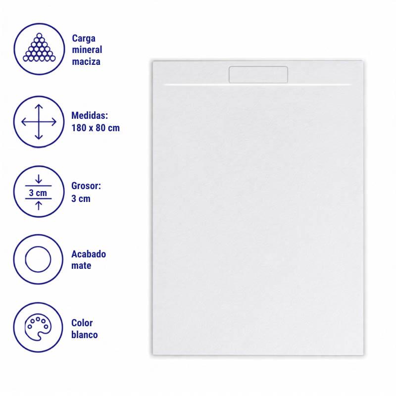 PLATO DUCHA CARGA MINERAL BLANCO SERIE CORALES BENOTTI - Imagen 4