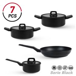 BATERIA DE COCINA SERIE BLACK 7PCS LARRYHOUSE LH2409