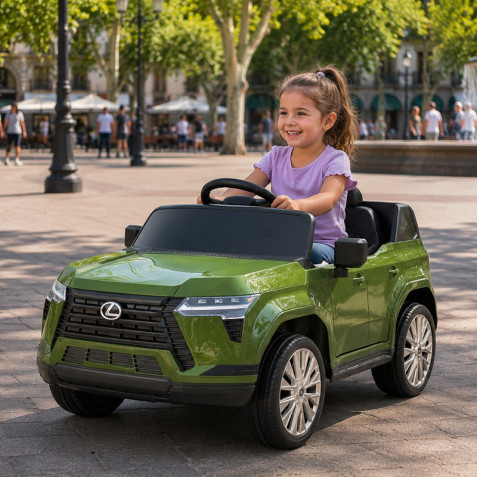 COCHE INFANTIL A BATERIA CON CONTROL REMOTO LEXUS GX550 VERDE 33023 - Imagen 6