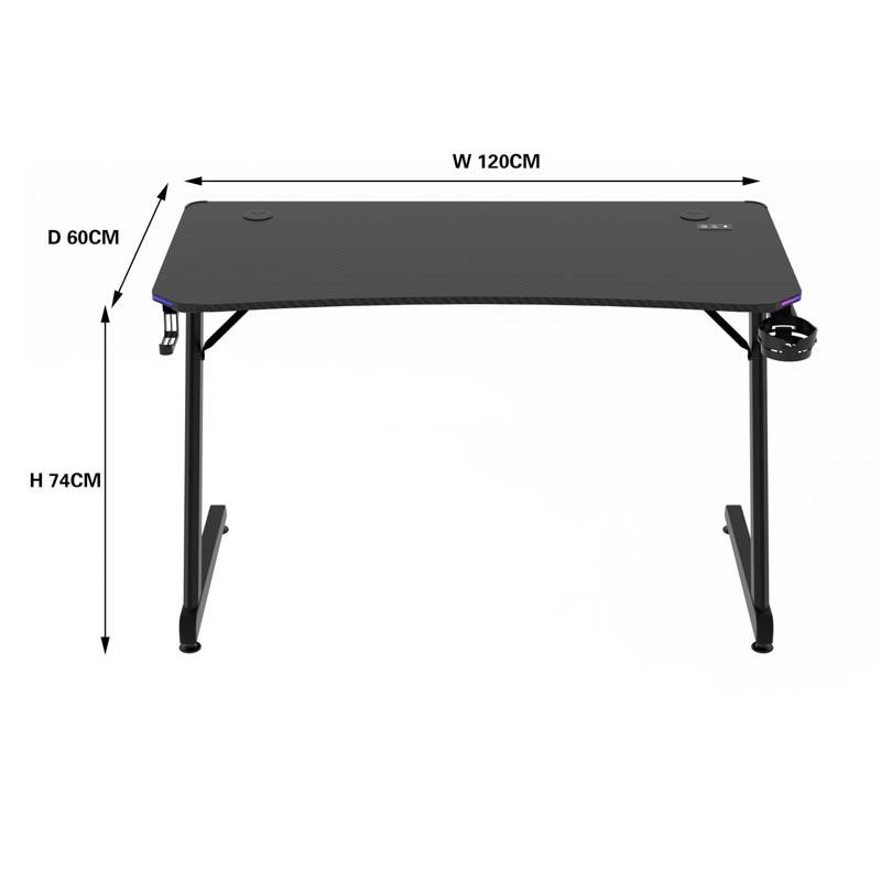 MESA GAMING TB650 CON LUZ RGB VOLTEN VL1627 - Imagen 9