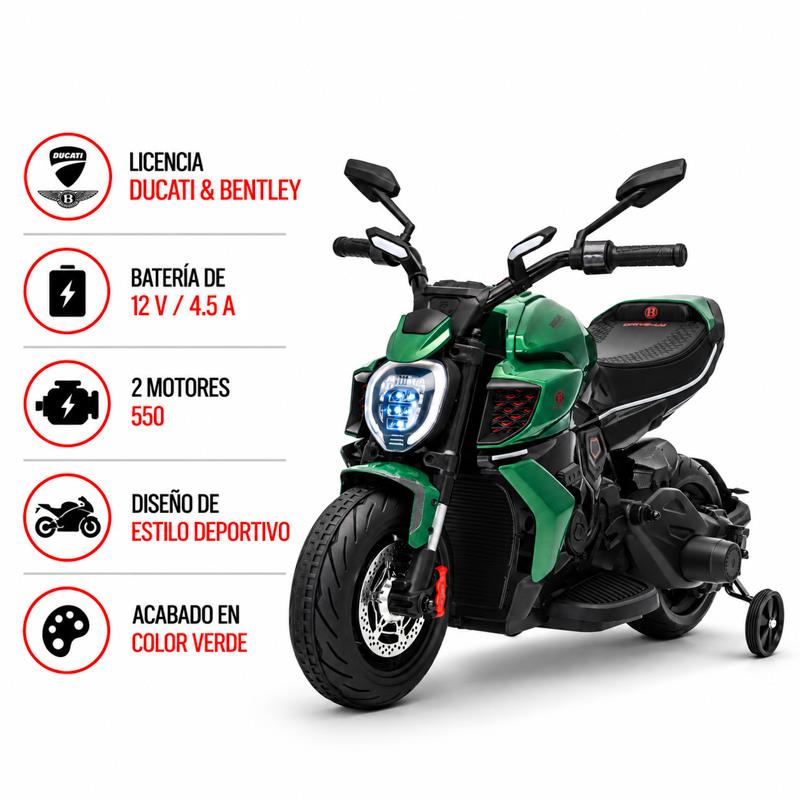 MOTO BATERIA DUCATI VERDE 62581 - Imagen 3