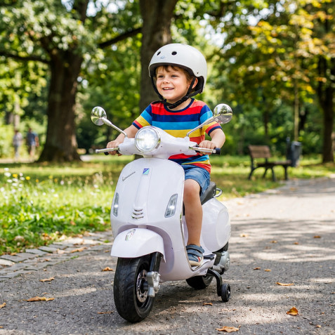 MOTO INFANTIL A BATERIA VESPA PRIMAVERA BLANCA 33018 - Imagen 10