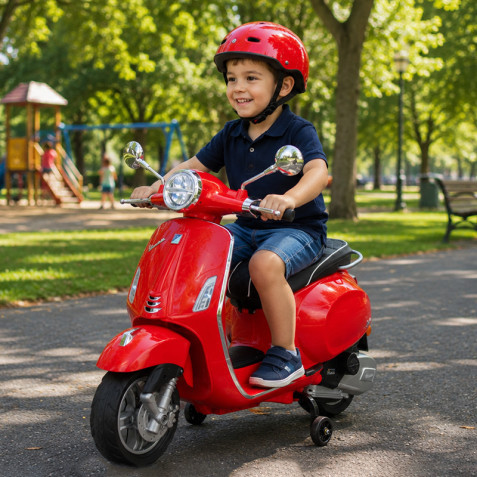 MOTO INFANTIL A BATERIA VESPA PRIMAVERA ROJA 33021 - Imagen 8