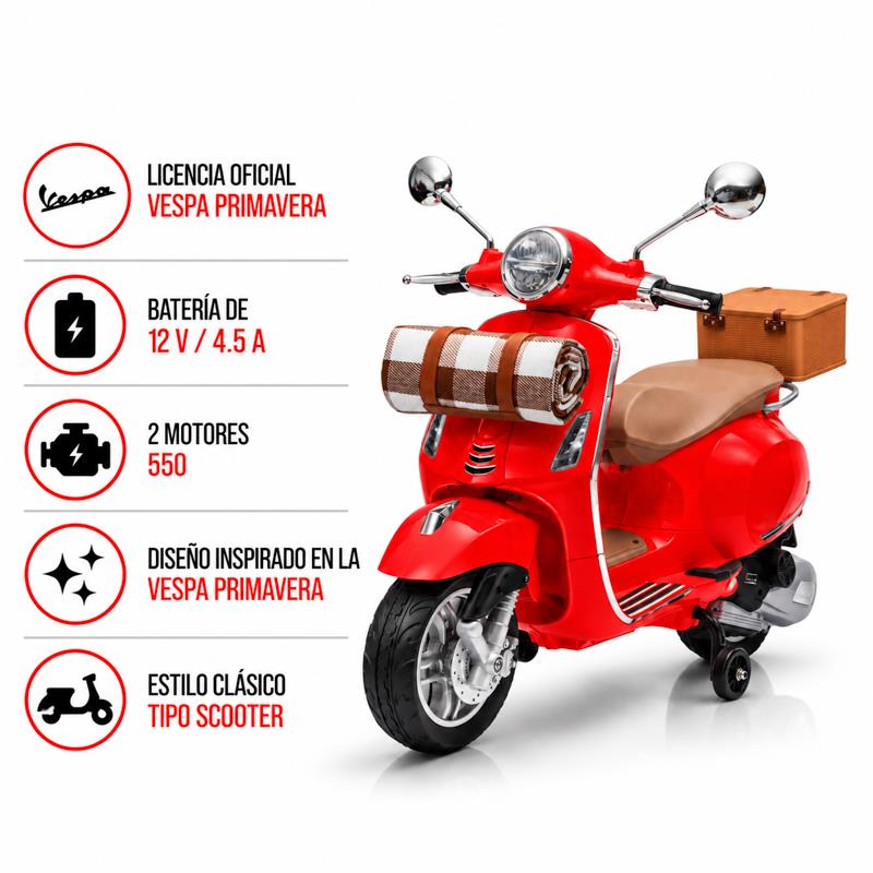 MOTO VESPA PRIMAVERA ROJA 62586 - Imagen 3