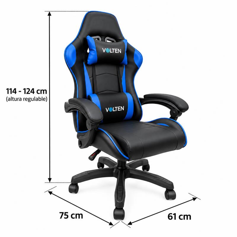 SILLA GAMING VLFORCE 2200 NEGRO-AZUL VOLTEN VL1625 - Imagen 7