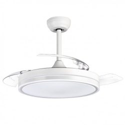 VENTILADOR DE TECHO RETRACTIL 30W CON LED Y 6 VELOCIDADES BLANCO MUVIP MV0657